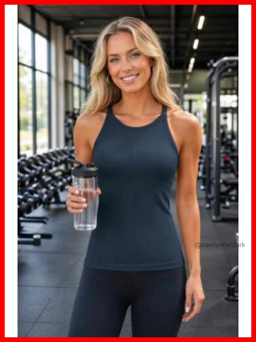 Ribbed Racerback Tank Top with Built In Bra, Seamless Nylon Spandex, Yoga Gym